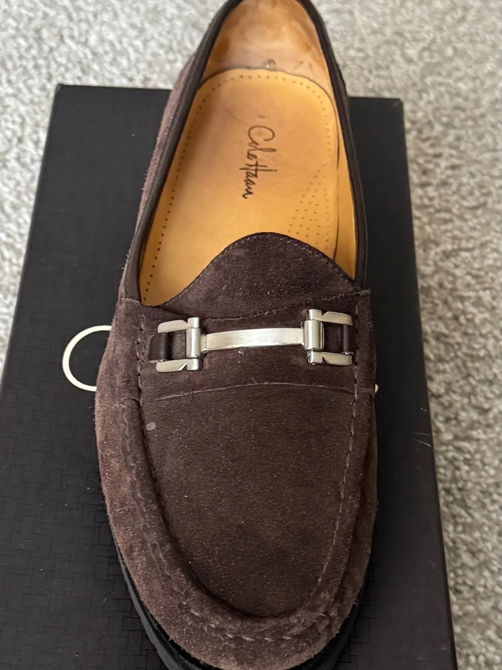 Cole Haan Dark Brown Suede Bit Loafers